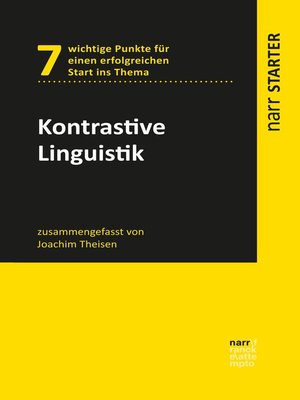 cover image of Kontrastive Linguistik